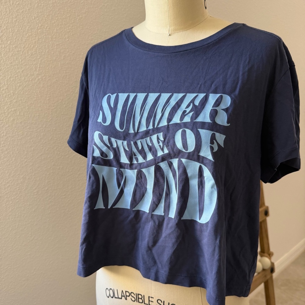 PINK Victoria's Secret Navy Blue 'Summer State of Mind' Graphic Tee XL